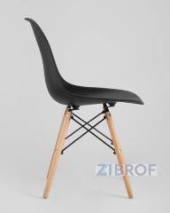 Eames стол черный D80, 2 черных стула