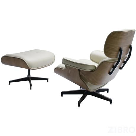 Кресло EAMES LOUNGE CHAIR и оттоманка EAMES LOUNGE CHAIR бежевые в Ярославле