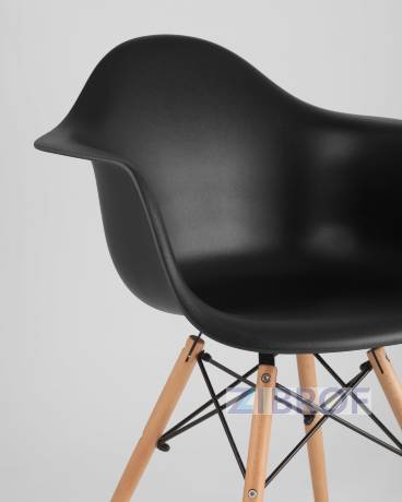 Eames стол стеклянный D80, 2 стула Eames DAW черные в Ярославле