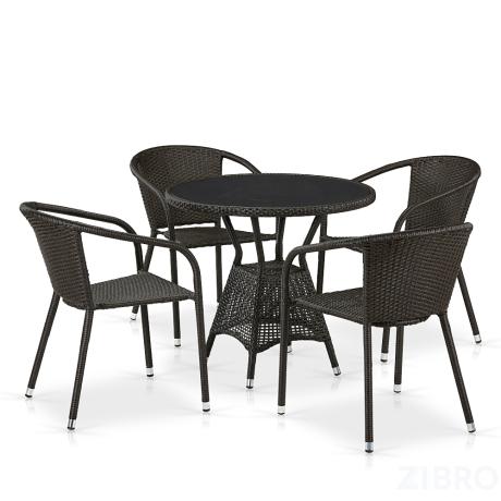Комплект плетеной мебели T707ANS/Y137C-W53 4Pcs Brown в Ярославле