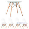Eames D80 стол стеклянный, 4 стула Eames DSW белые в Ярославле
